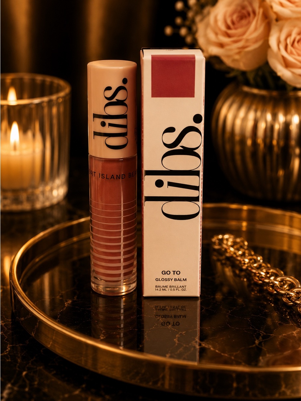 Dibs Go To Glossy Balm - Warm Rose (Island Beach)